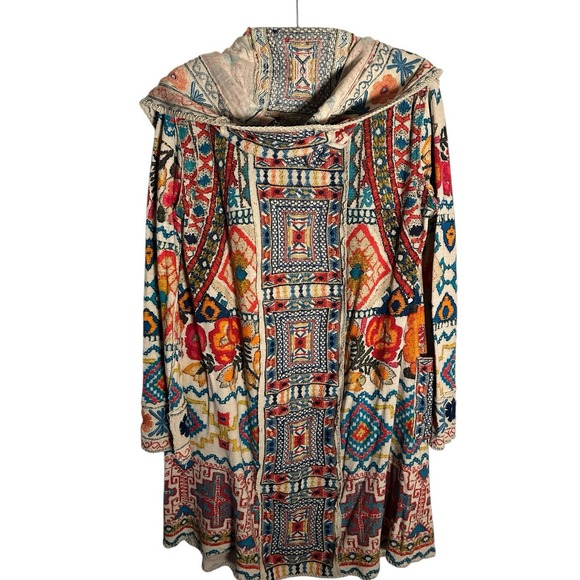 Johnny Was Biya  Knit Pocket Duster Hooded Cardigan Sweater Size XS 💐 - Picture 4 of 5